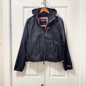 Abercrombie & Fitch Navy Hooded Rain Jacket - L